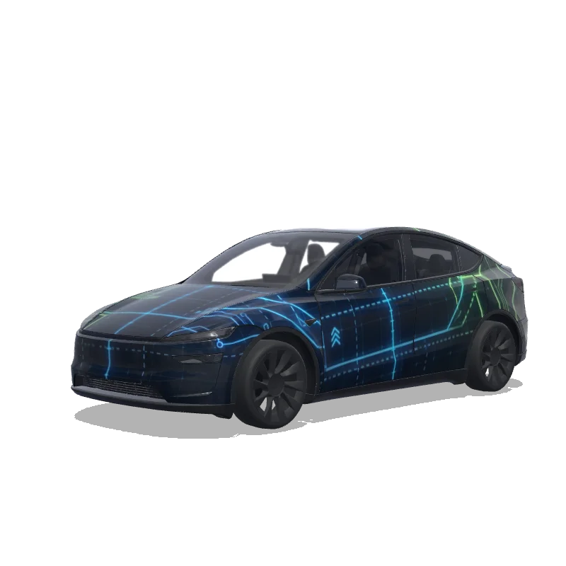 Tesla Model Y (2025+) Premium — 网格定位图涂装预览