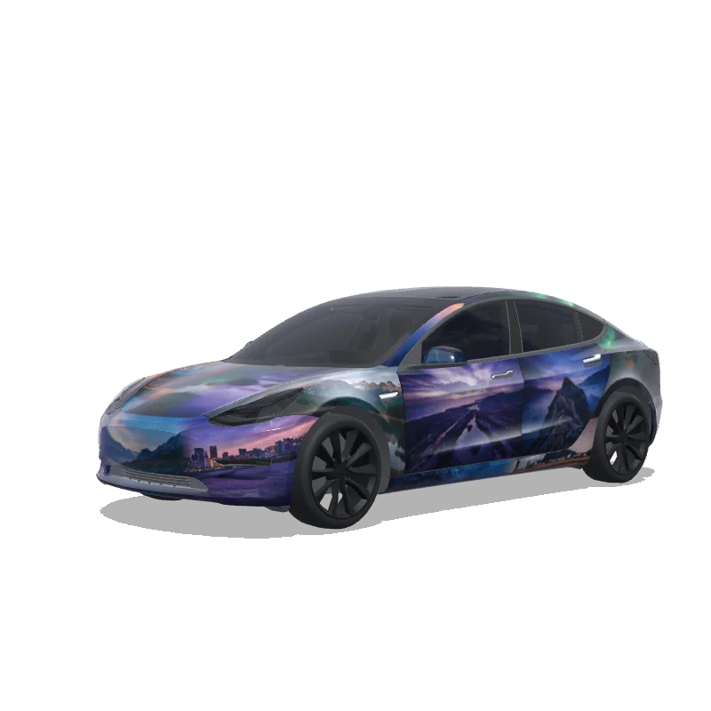 Tesla Model 3 2017-2023 — Wrap-Vorschau: Can you put the pics i put and blend it with the car