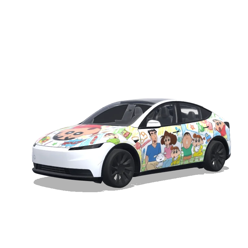 Tesla Model Y (2025+) Standard — 蜡笔小新 wrap preview
