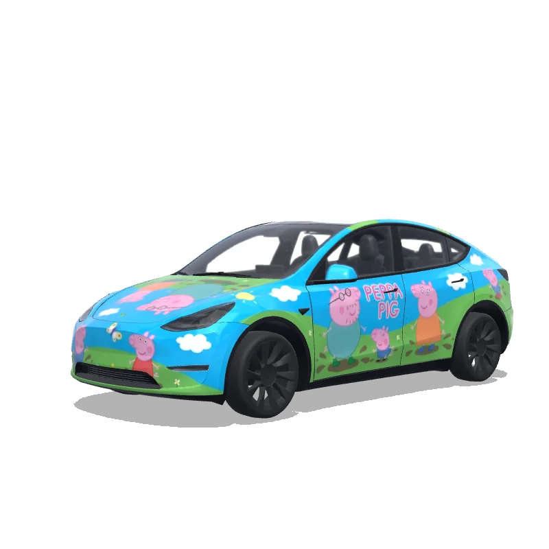 Tesla Model Y 2020-2024 — 我想要一个小猪佩奇的皮肤 wrap preview