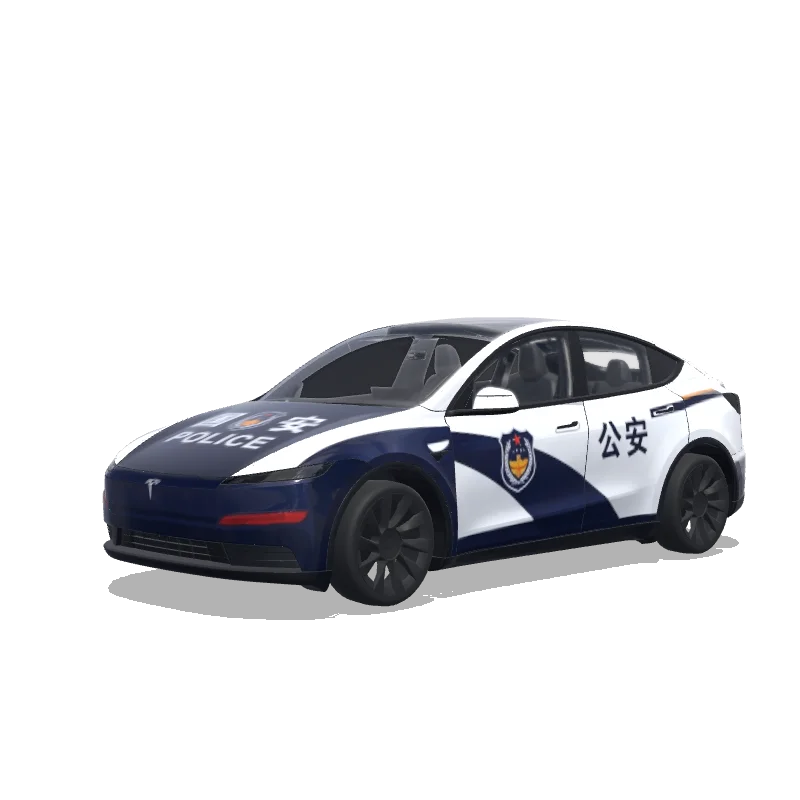 Tesla Model Y (2025+) Standard — 上面有标注国安的那种警车样式 wrap preview