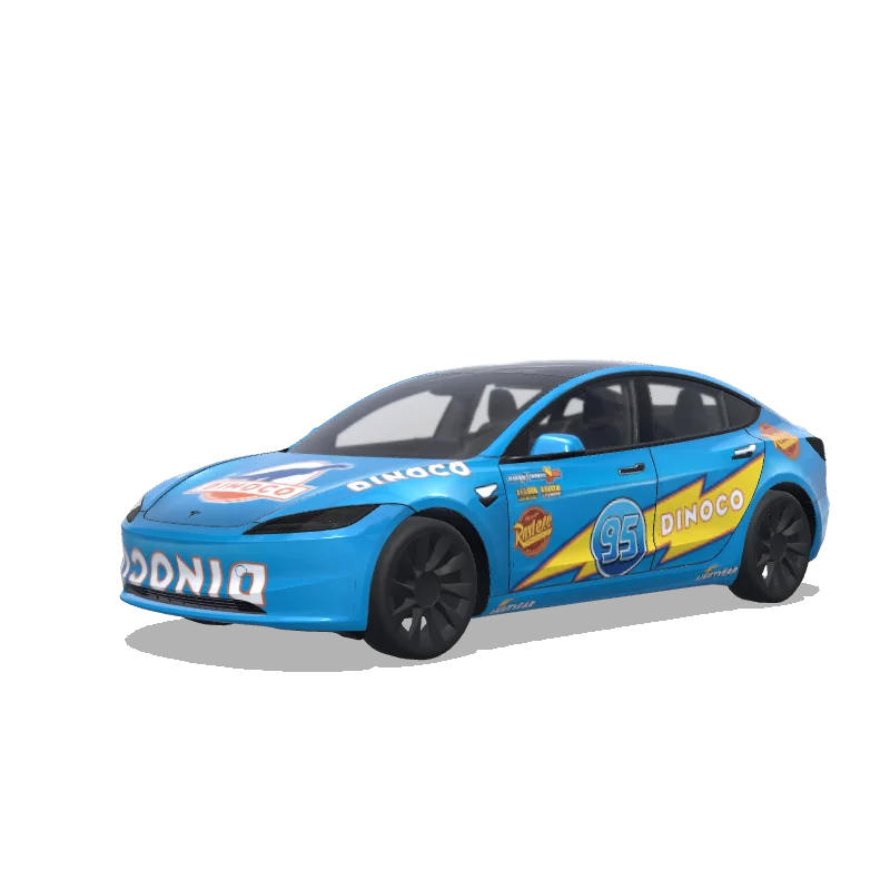 Tesla Model 3 (2024+) Standard & Premium — Flash mc queen dinoco wrap preview