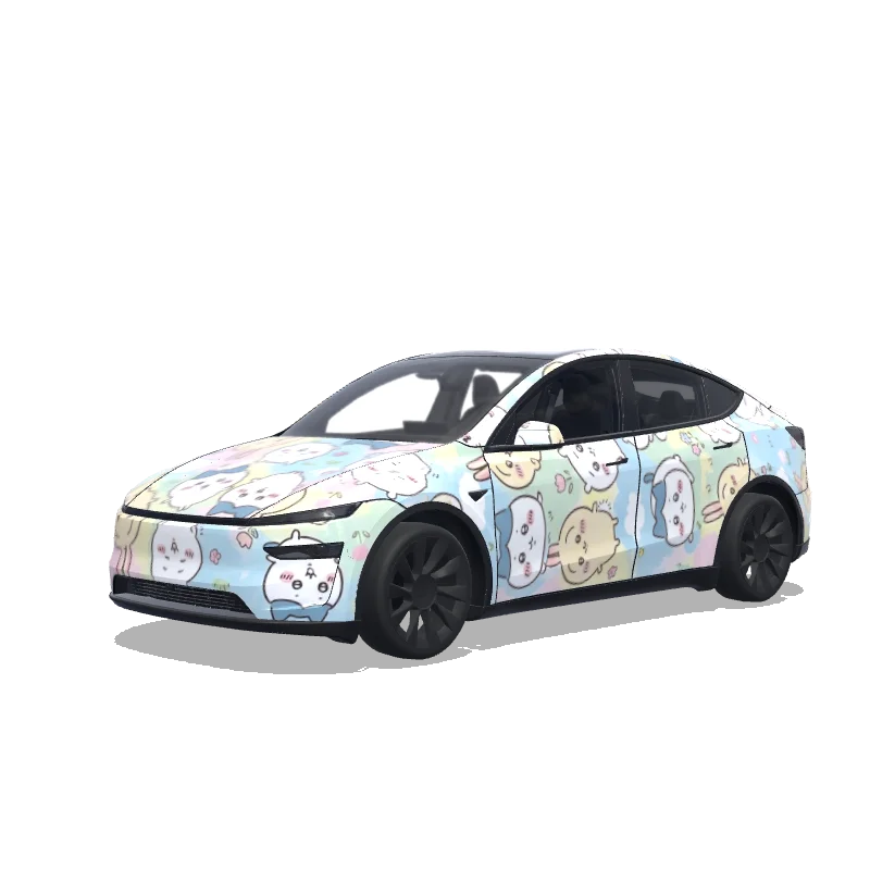 Tesla Model Y (2025+) Premium — Wrap-Vorschau: Chiikawa charactor