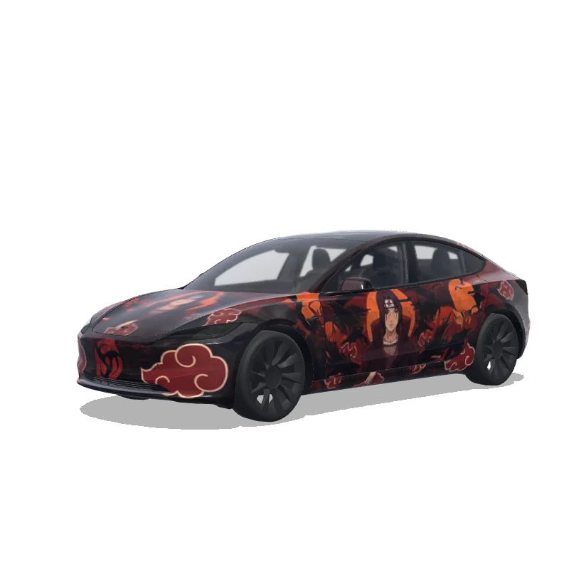 Tesla Model 3 (2024+) Standard & Premium — vista previa del diseño ナルトの暁でラッピングして、うちはいたちだけいれていいよ