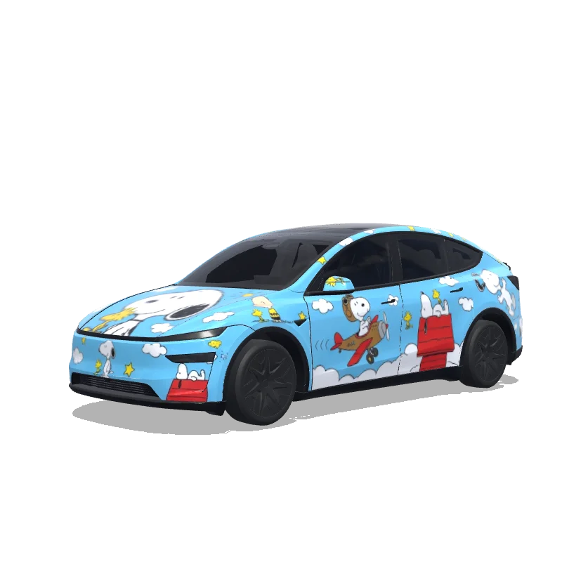 Tesla Model Y L 2025+ — aperçu du wrap Snoopy