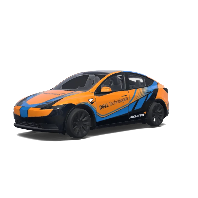 Tesla Model Y (2025+) Standard — 2026 McLaren F1 racing livery.. 랩 미리보기