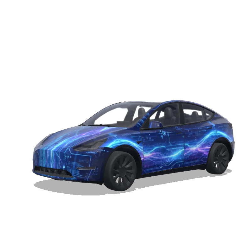 Tesla Model Y 2020-2024 — Custom design wrap preview