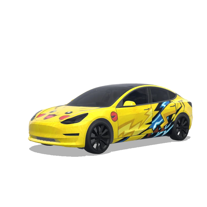Tesla Model 3 2017-2023 — Pikachu. wrap preview