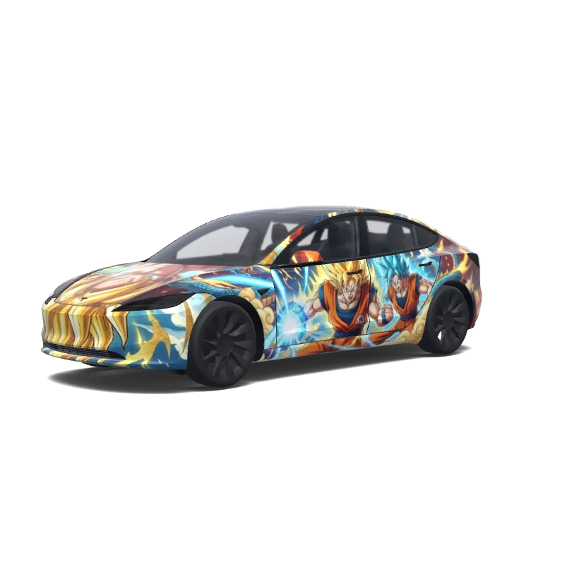 Tesla Model 3 (2024+) Standard & Premium — Son goku and hood face to front not down. 랩 미리보기