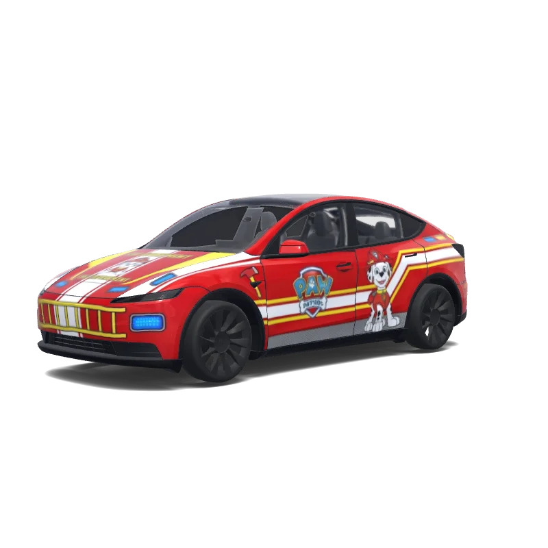 Tesla Model Y (2025+) Standard — Paw patrol fire truck. wrap preview