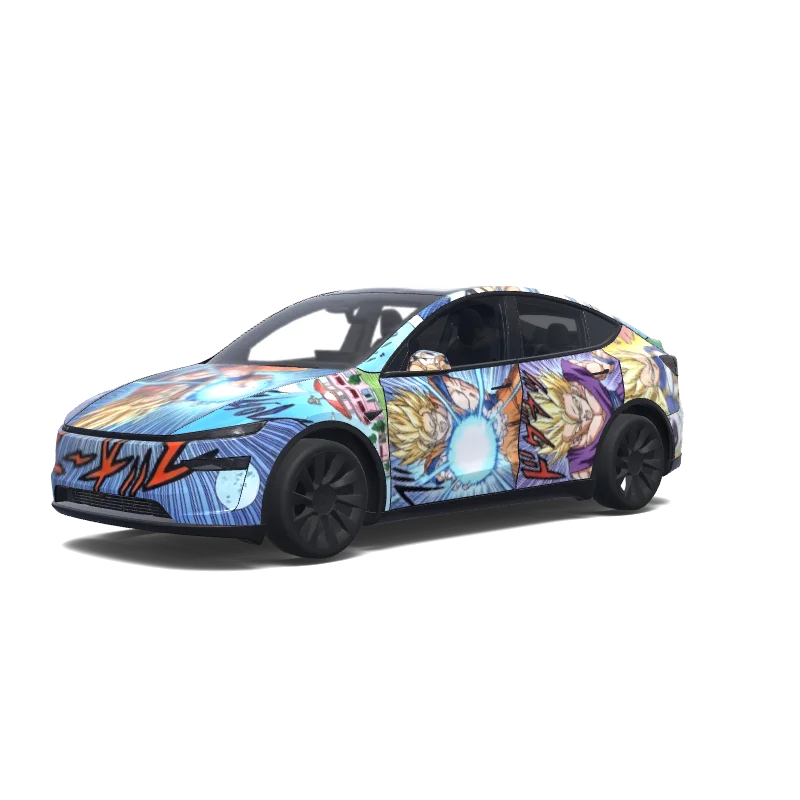 Tesla Model Y (2025+) Premium — Add color on the anime pleaE wrap preview