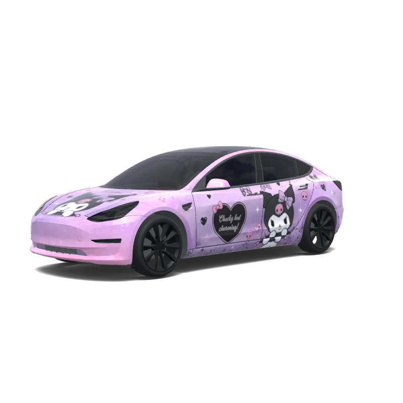 Tesla Model 3 2017-2023 — Wrap-Vorschau: Kuromi, pink purple color