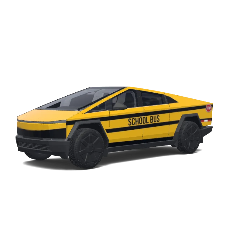 Tesla Cybertruck 2024+ — Wrap-Vorschau: school bus.