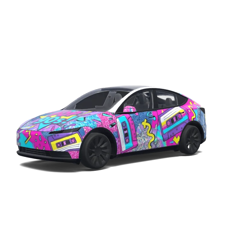 Tesla Model Y (2025+) Standard — Custom design wrap preview