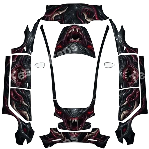 Tesla Model 3 2017-2023 — PNG-Wrap-Textur: demogorgon design