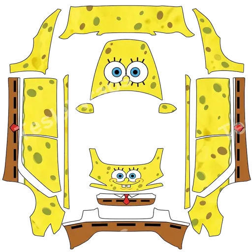 Tesla Model 3 (2024+) Standard & Premium — PNG-Wrap-Textur: spongebob