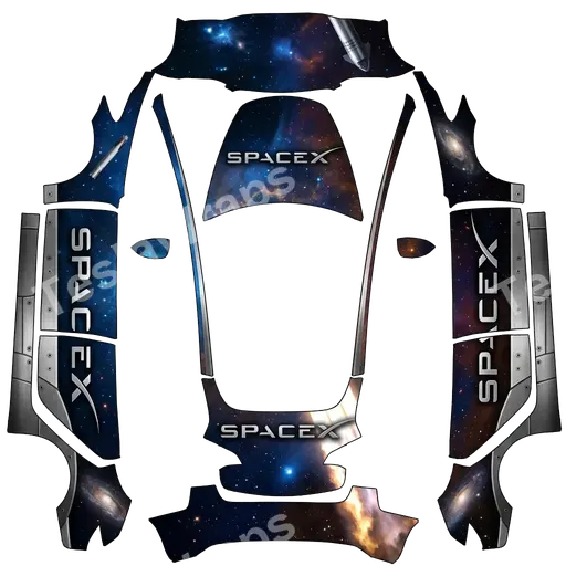 Tesla Model 3 2017-2023 — spacex PNG 랩 텍스처