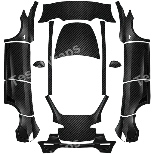 Tesla Model Y 2020-2024 — stealth mode coolest looking tesla model y carbon spoiler PNG wrap texture