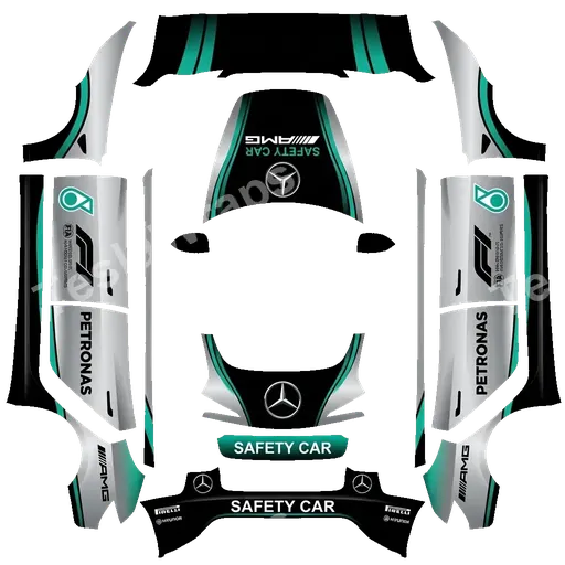 Tesla Model 3 (2024+) Standard & Premium — texture PNG du wrap 2025 benz f1 safety car