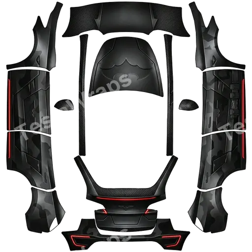 Tesla Model Y 2020-2024 — batmobile PNG wrap texture