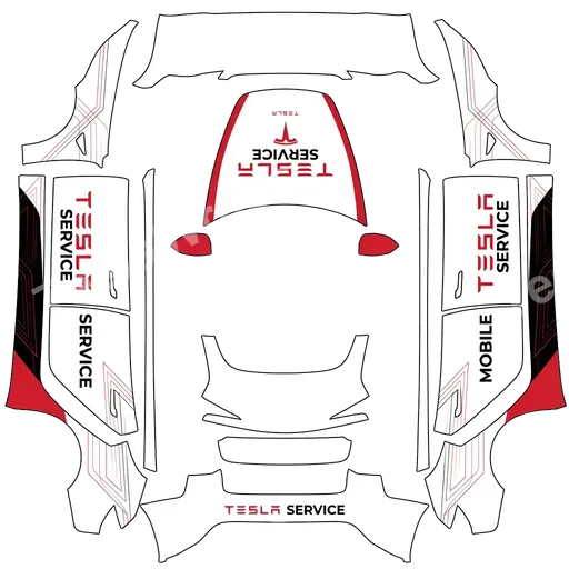 Tesla Model 3 (2024+) Standard & Premium — Tesla service PNG wrap texture