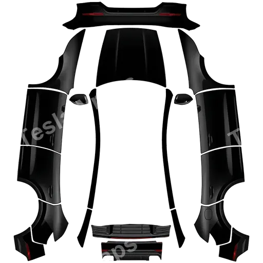 Tesla Model Y (2025+) Premium — black porsche cayenne gts look PNG wrap texture