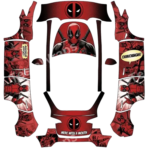 Tesla Model Y 2020-2024 — texture PNG du wrap Deadpool