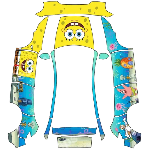 Tesla Model Y (2025+) Premium — textura PNG del diseño SpongeBob SquarePants