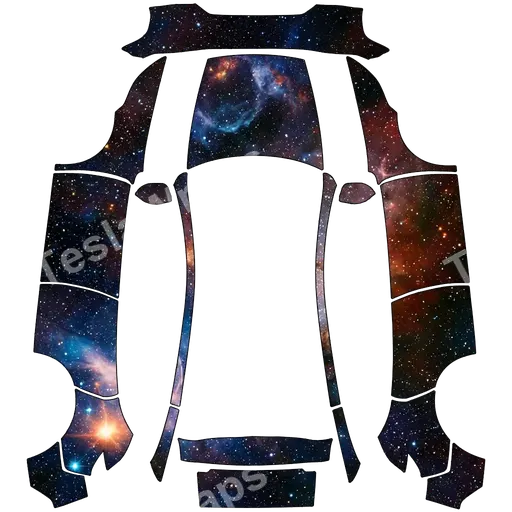 Tesla Model Y (2025+) Premium — only the galaxy skin with the parallax PNG wrap texture