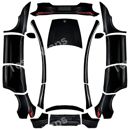 Tesla Model Y L 2025+ — black NIO ES8 PNG wrap texture