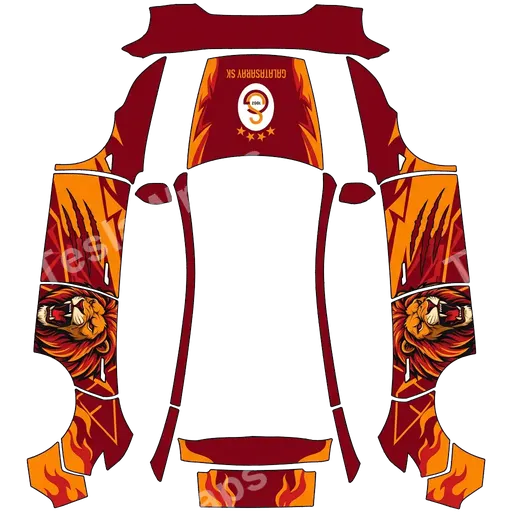 Tesla Model Y (2025+) Premium — textura PNG del diseño galatasaray lion aggressive stunning remarkable