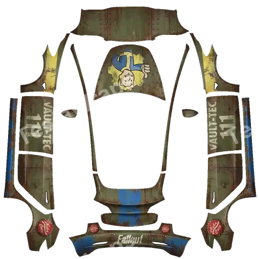 Tesla Model 3 2017-2023 — Fallout PNG wrap texture