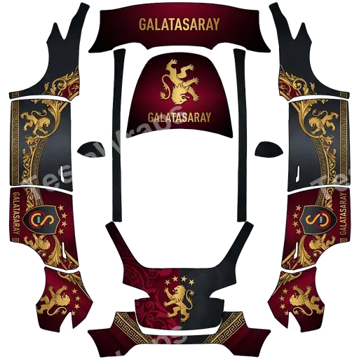 Tesla Model Y 2020-2024 — textura PNG del diseño Dark Galatasaray