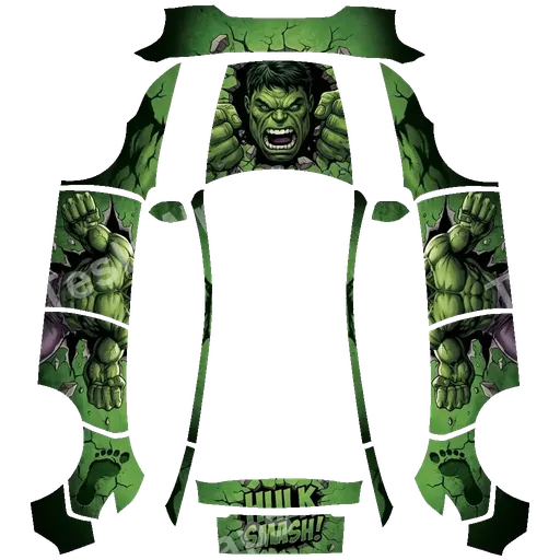 Tesla Model Y (2025+) Premium — Hulk PNG wrap texture