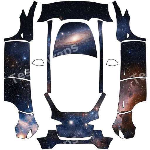Tesla Model Y 2020-2024 — Milky Way galaxy PNG 랩 텍스처