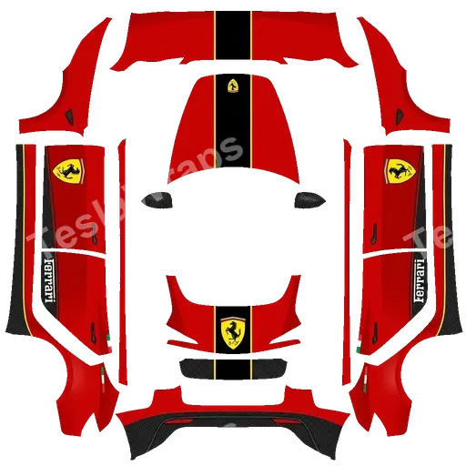 Tesla Model 3 (2024+) Standard & Premium — Ferrari PNG 涂装贴图
