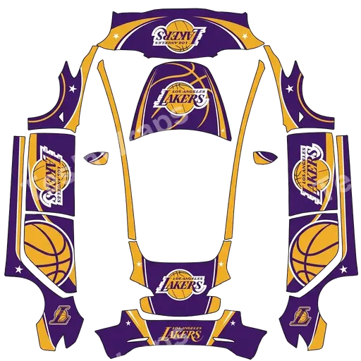 Tesla Model 3 2017-2023 — Lakers PNG 랩 텍스처