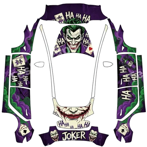 Tesla Model 3 2017-2023 — textura PNG del diseño Gotham Joker style
