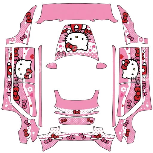 Tesla Model 3 (2024+) Standard & Premium — PNG-Wrap-Textur: Hello Kitty