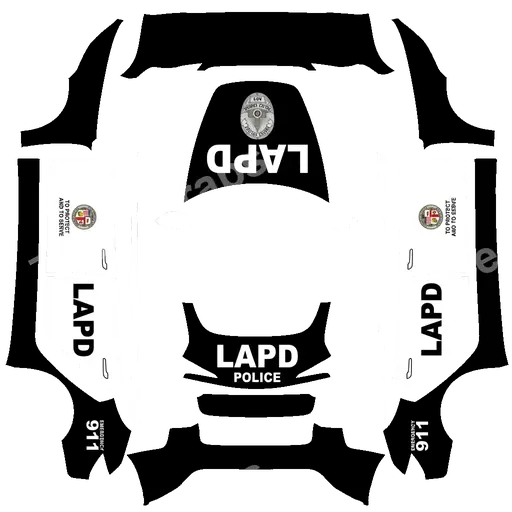 Tesla Model 3 (2024+) Standard & Premium — LAPD PNG wrap texture