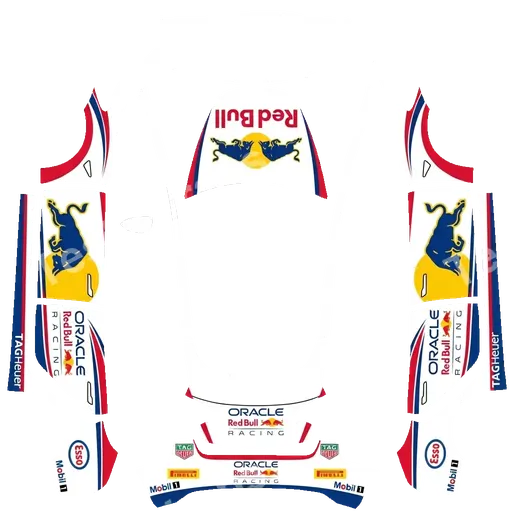 Tesla Model 3 2017-2023 — texture PNG du wrap Red Bull Racing F1 team white livery