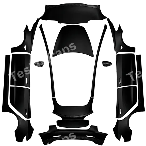 Tesla Model 3 2017-2023 — texture PNG du wrap black