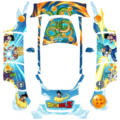 Tesla Model Y 2020-2024 — DRAGON BALL PNG wrap texture