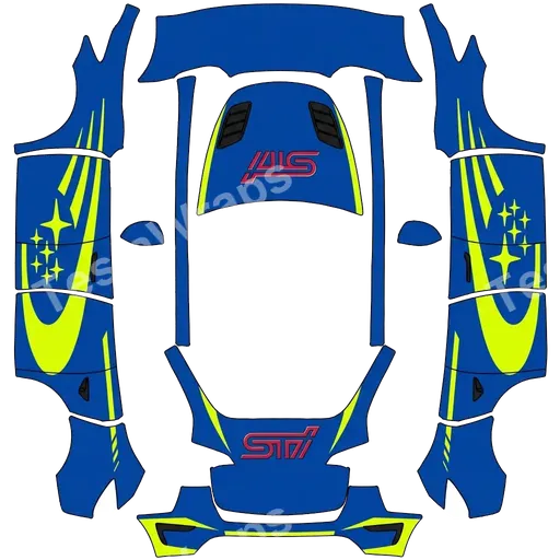 Tesla Model Y 2020-2024 — SUBARU STI PNG wrap texture