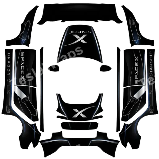 Tesla Model 3 (2024+) Standard & Premium — textura PNG del diseño SpaceX.