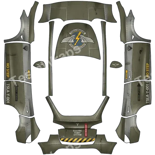 Tesla Model Y 2020-2024 — PNG-Wrap-Textur: Aviation