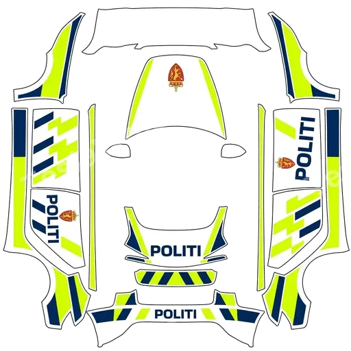 Tesla Model 3 (2024+) Standard & Premium — textura PNG del diseño Norwegian police