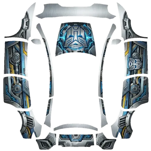 Tesla Model Y L 2025+ — Custom design PNG wrap texture