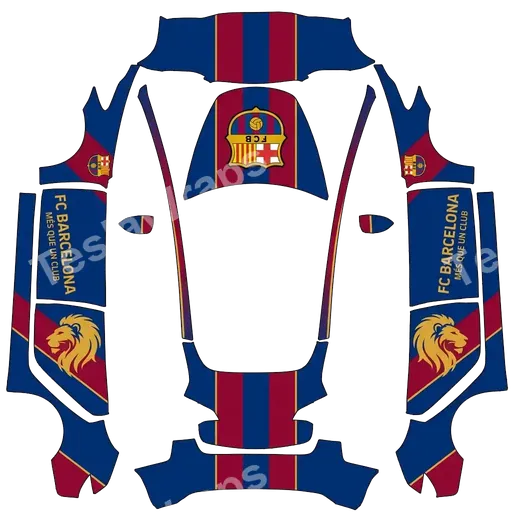 Tesla Model 3 2017-2023 — texture PNG du wrap Fc barcelona