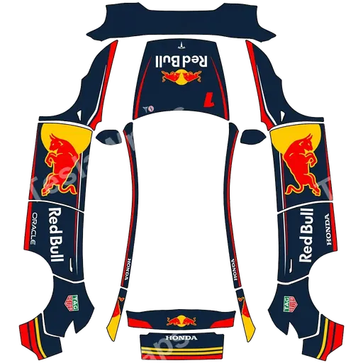 Tesla Model Y (2025+) Premium — PNG-Wrap-Textur: f1 machine redbull 2025